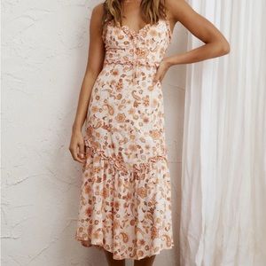 🌟 NEW SELFIE LESLIE PINK PAISLEY MIDI DRESS